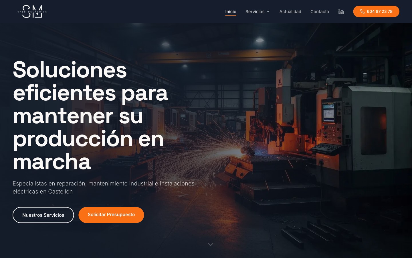 Web de Spen Mechanics desarrollada por Nodex